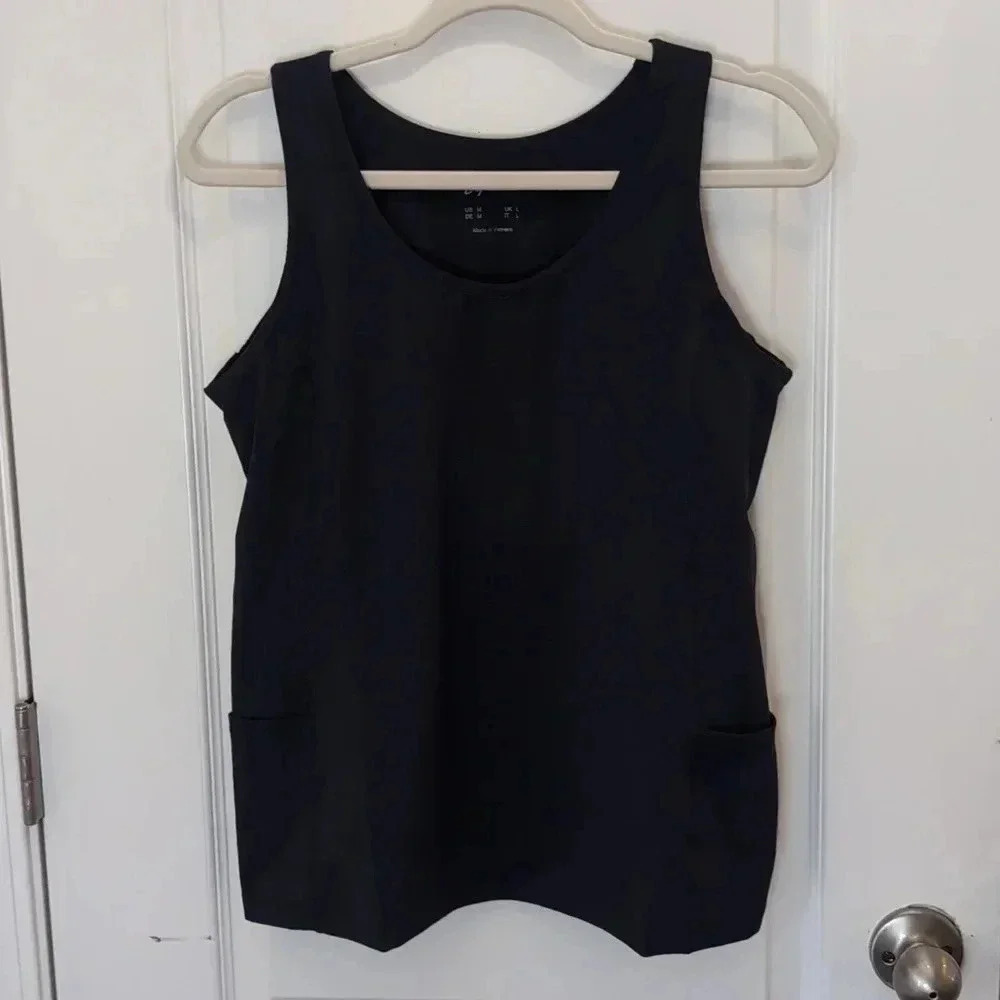 Susan Graver Women SG Sport Contour Knit Tank Top with Built-In Bra